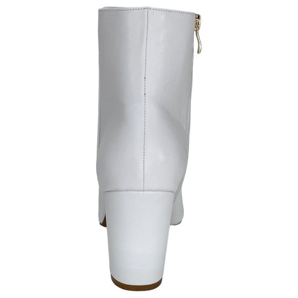 SMASH Shoes Chiku White Faux Leather Womens Ankle Boots Size 12M - Picture 3 of 13
